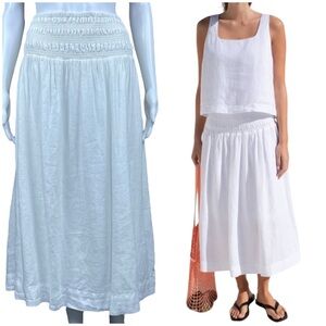 AYR  Triple Threat Irish Linen Midi Skirt Sz Medium Cottagecore Boho Resort